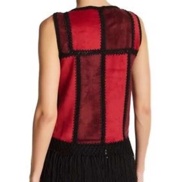 NWT, Romeo & Juliet Couture Wine Combo Patchwork Top - Picture 10 of 15